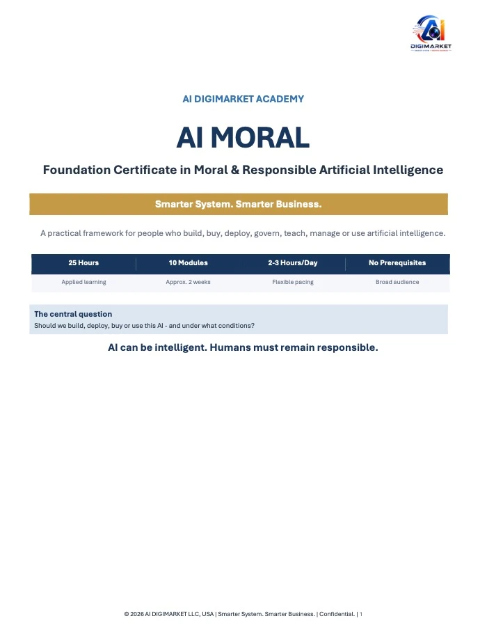Cover page of The AI MORAL course brochure