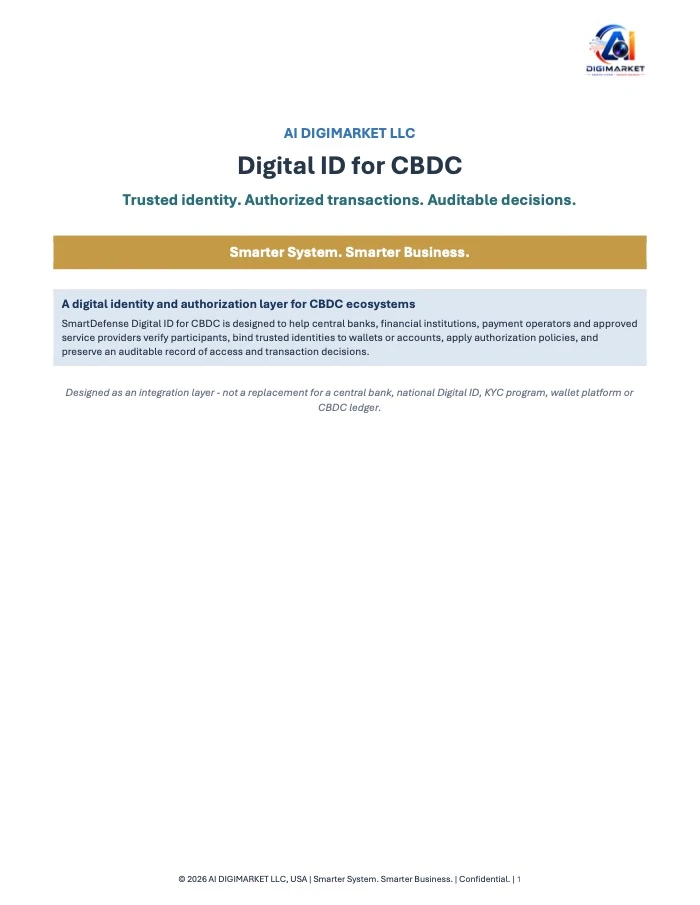 Cover page of The Digital ID for CBDC brochure