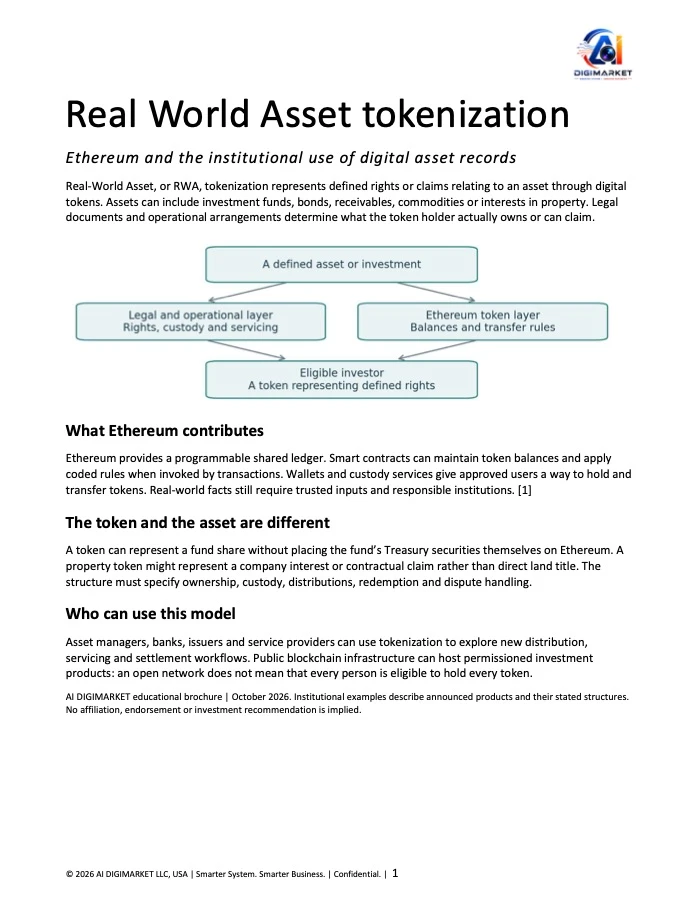Cover page of The RWA tokenization brochure