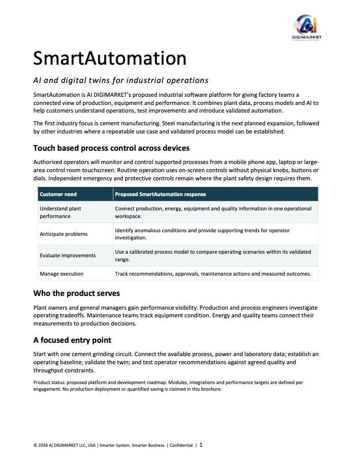 Cover page of The SmartAutomation brochure